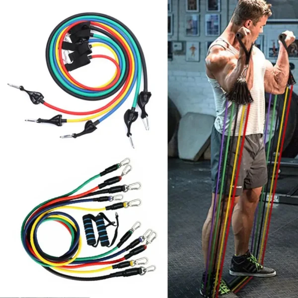 11Pcs Latex Nylon Durable Resistance Bands