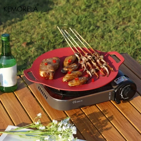 1Pcs BBQ Plate Korean Round Non-Stick Barbecue Plate - Image 4