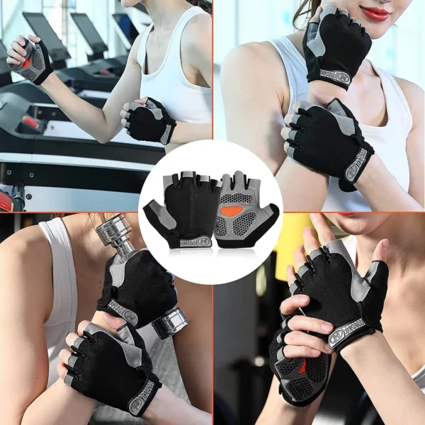 Gym Dumbbell & Half Finger Cycling Glove - Image 6