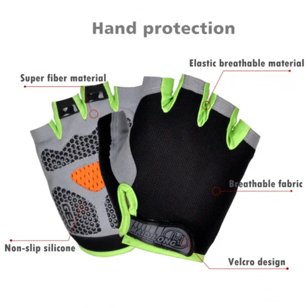 Gym Dumbbell & Half Finger Cycling Glove - Image 2