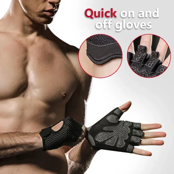 Breathable Silicone Palm Fitness Gloves - Image 3