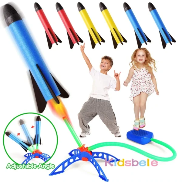 Kid Air Rocket Foot Pump Launcher Toys