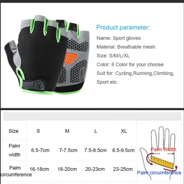 Gym Dumbbell & Half Finger Cycling Glove - Image 3